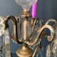 Girandole candle holder with crystal and bronze tassel with 3 lights, 1900