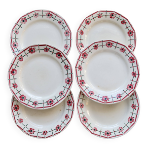 6 assiettes plates vintage