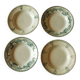 Mismatched lot 4 green hollow plates Flowers Garland Gaudeloupe Saint Amand
