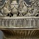 Grand lustre ancien rare en bronze massif argenté de style Empire 12 points lumineux.