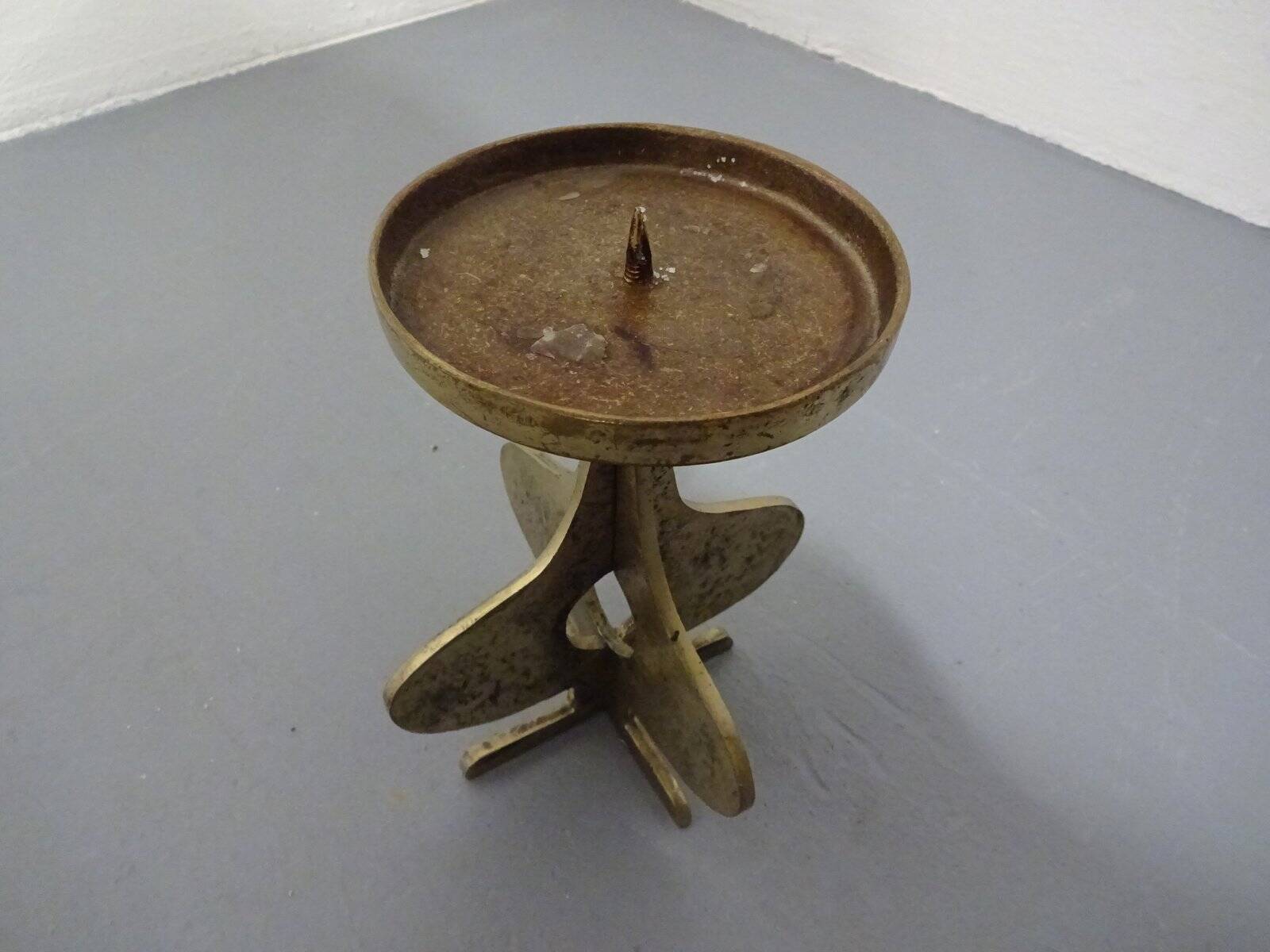 Brutalist Bronze Candleholder, 1960s