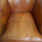 Set of 2 club chairs made of sheepskin leather