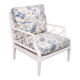 Faux Bamboo Chippendale lounge chair. 1970s France