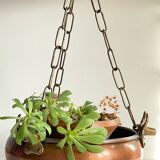 Cache-pot suspendu aux 3 buffles vintage