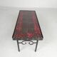 Brutalist mid-century tiled table, with 10 tiles and steel frame, 1960s.