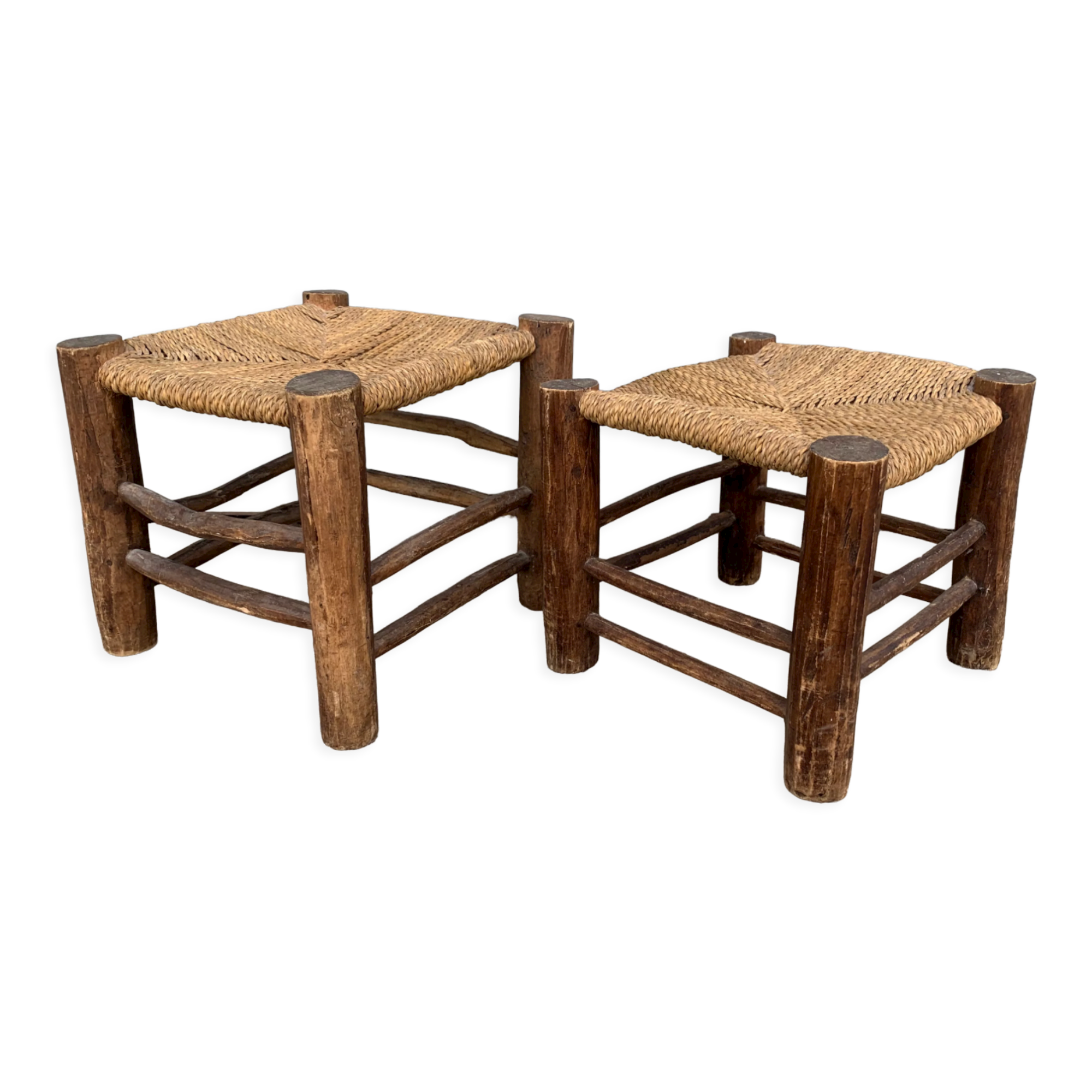 Set of 2 antique stools