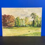 Oil on vintage panel