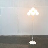 Minimalist glass and metal floor lamp from Switzerland, mid-century by E.R. Nele for Temde, 1960s.