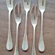 Set of 5 silver metal cake forks