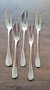Set of 5 silver metal cake forks