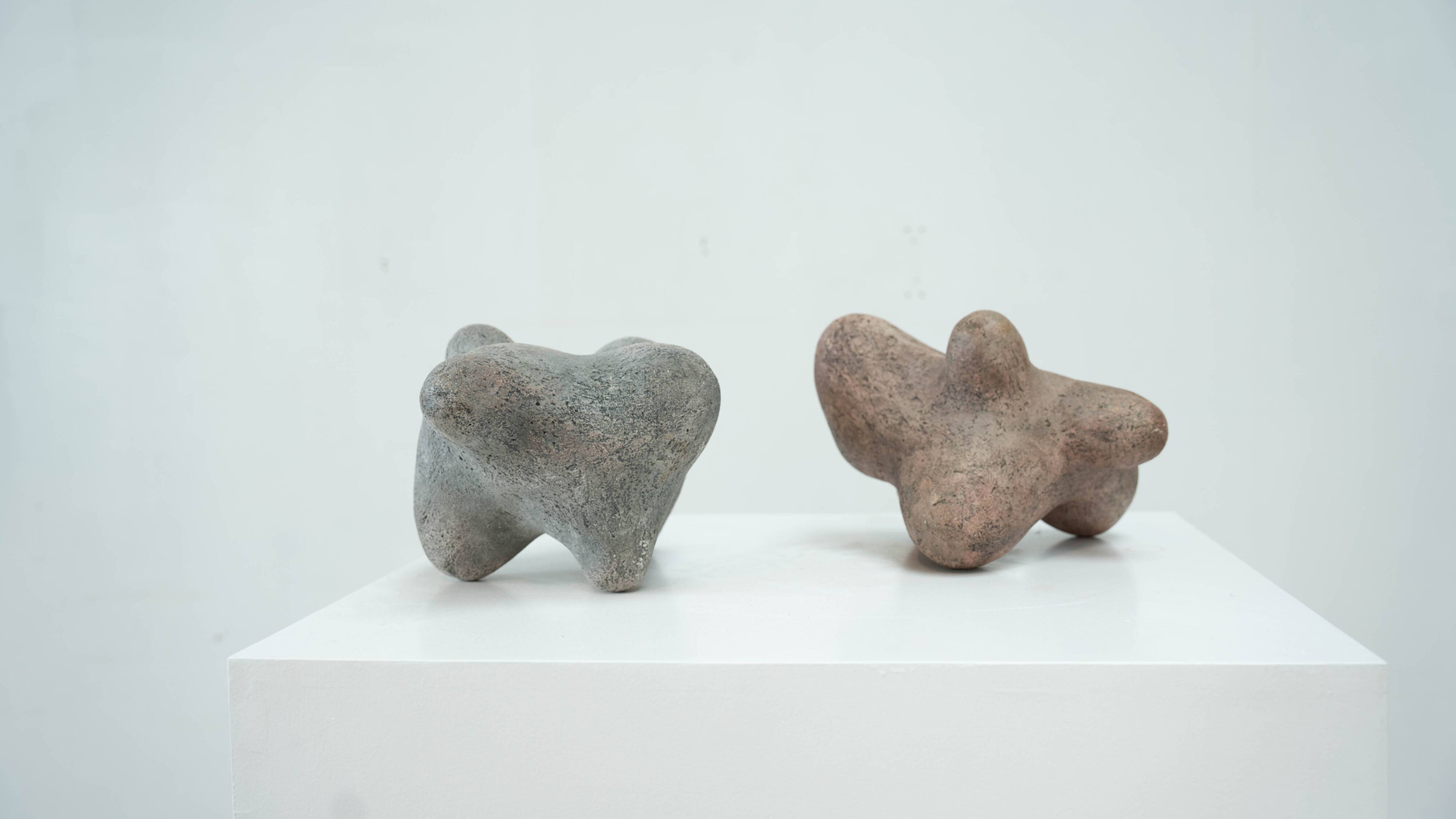 Pair of ceramic sculptures