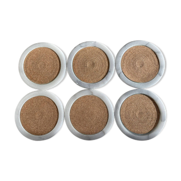 Set de 6 sous-verres en marbre