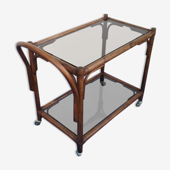 Vintage bamboo rolling trolley