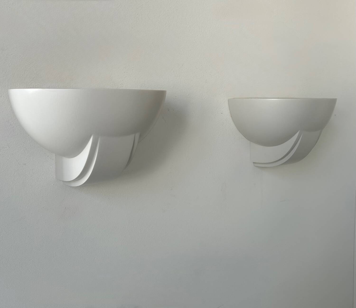 Pair of vintage plaster wall lights, France 1970
