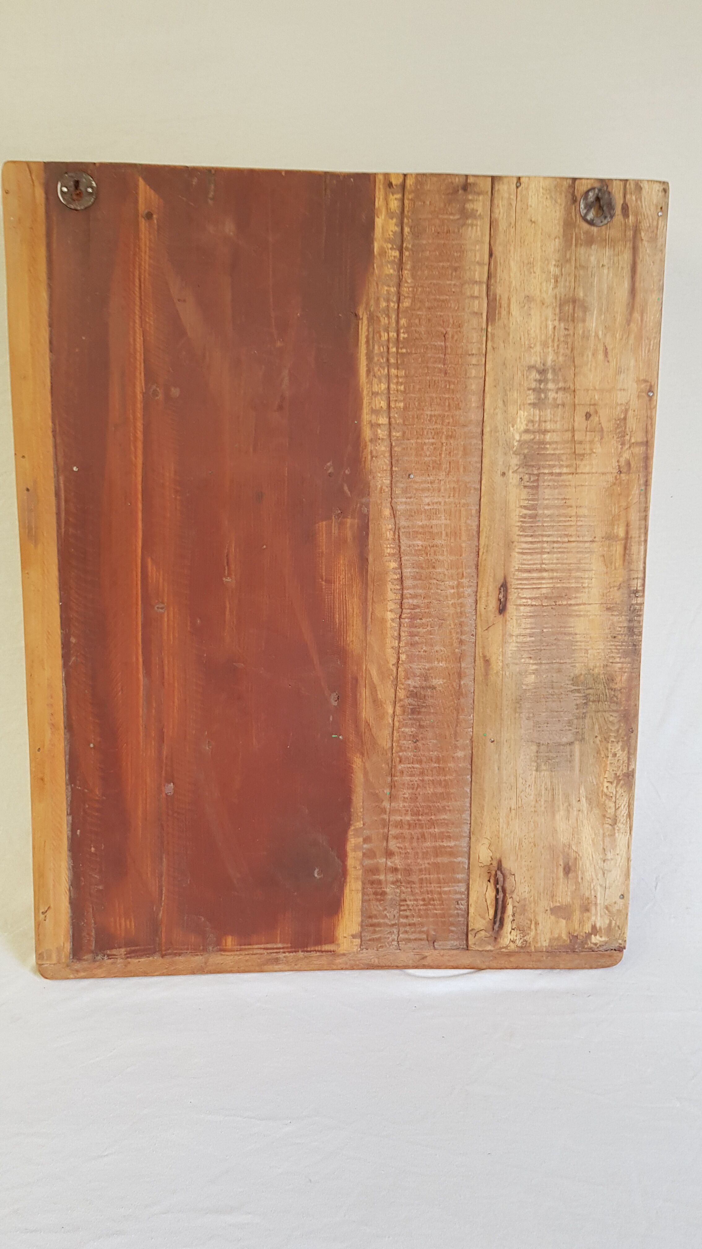 Wall shelf 3 shelves + 4 hooks cast iron in polychrome wood