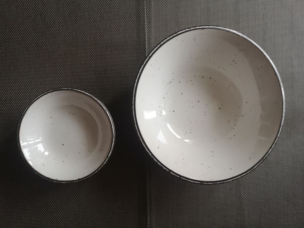 English speckled ceramic dessert set (main course and ramekins) Johnson Brothers - 1970s