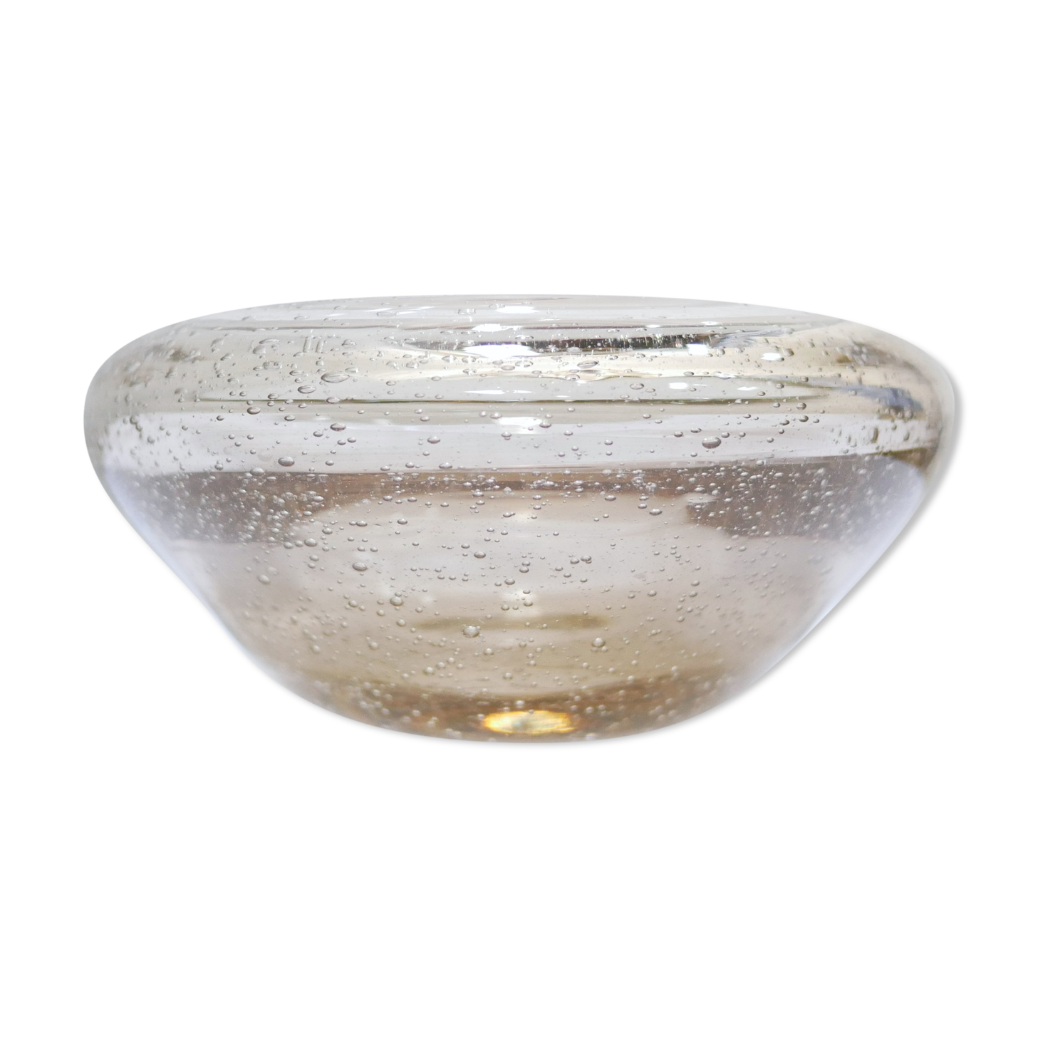 Empty vintage glass pocket blown by the glassworks of Biot