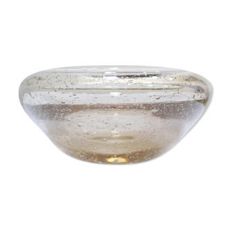 Empty vintage glass pocket blown by the glassworks of Biot