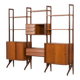 Italian freestanding wall unit or room divider in teak, 1960s