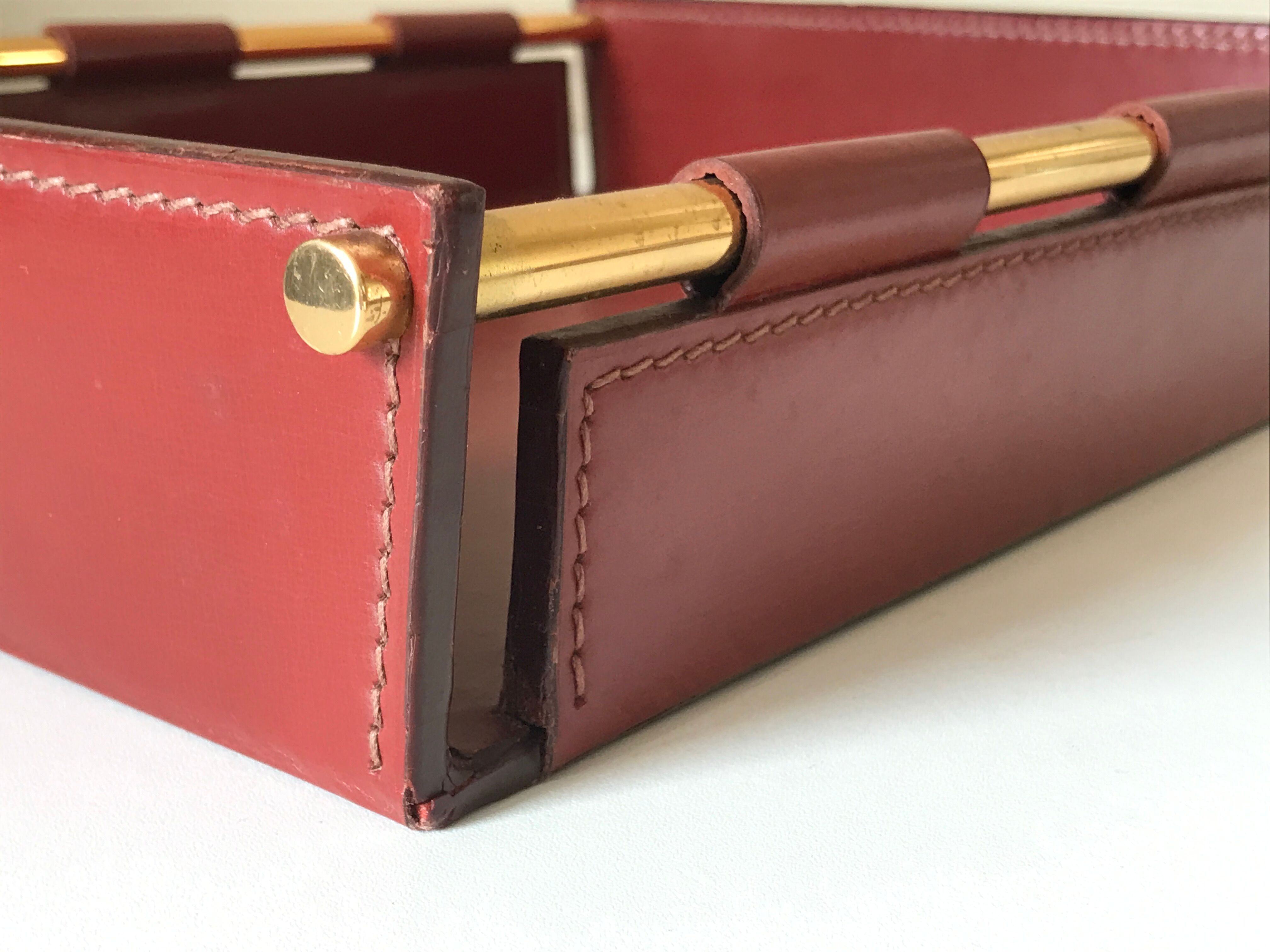 Vintage quilted leather desk set design 70 years