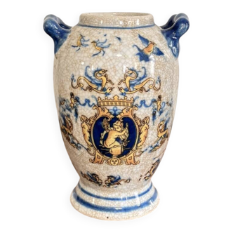 Ancient Vase Pot Decor Angel Cherub Renaissance Style Gien