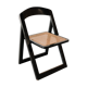 Folding black cannage chair