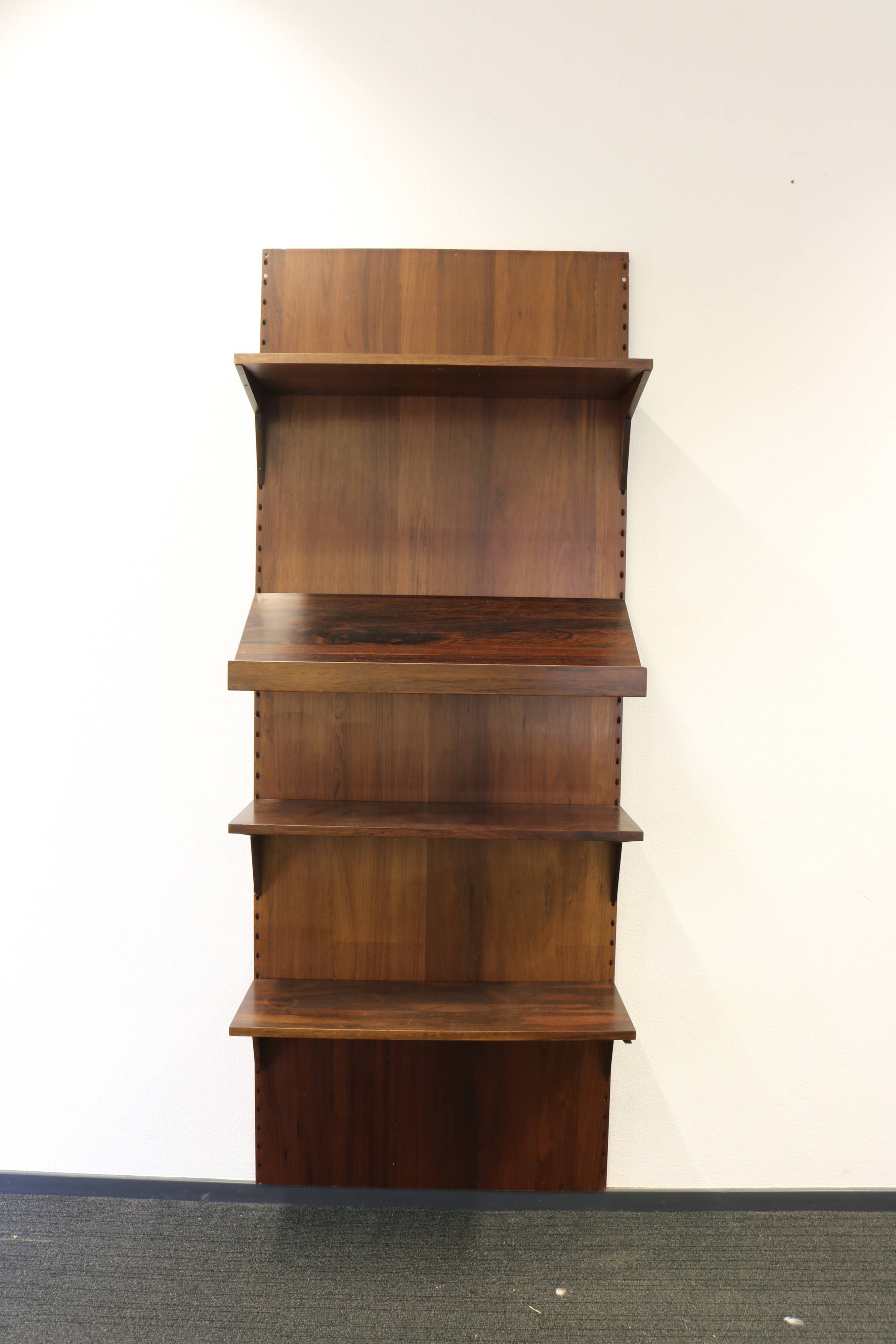 Danish design rosewood wall system by Poul Cadovius for Cado