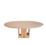Oblong travertine dining table