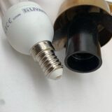 Set of 3 globe wall lights in glass and gold metal