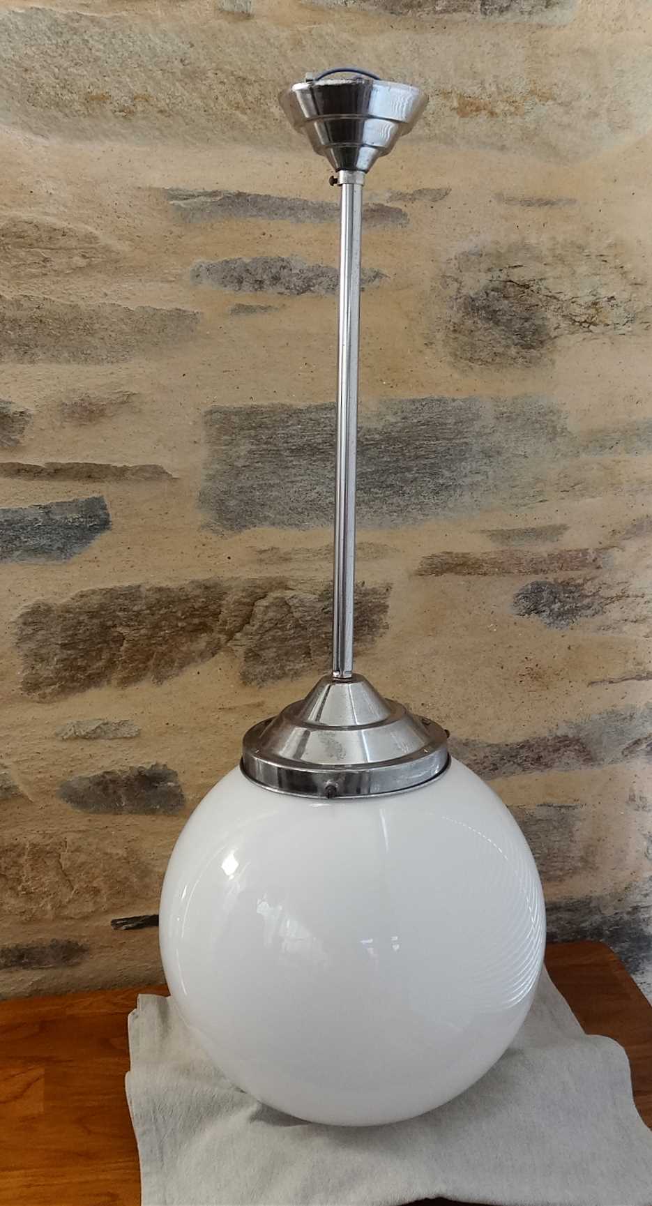 Art deco globe hanging lamp 30 cm
