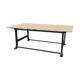 Table industrielle en fonte et plateau en bois