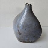 Grey glazed ceramic free-form vase - Height 17cm