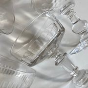 Set of 6 glasses of champagne 19th with flat sides and scales