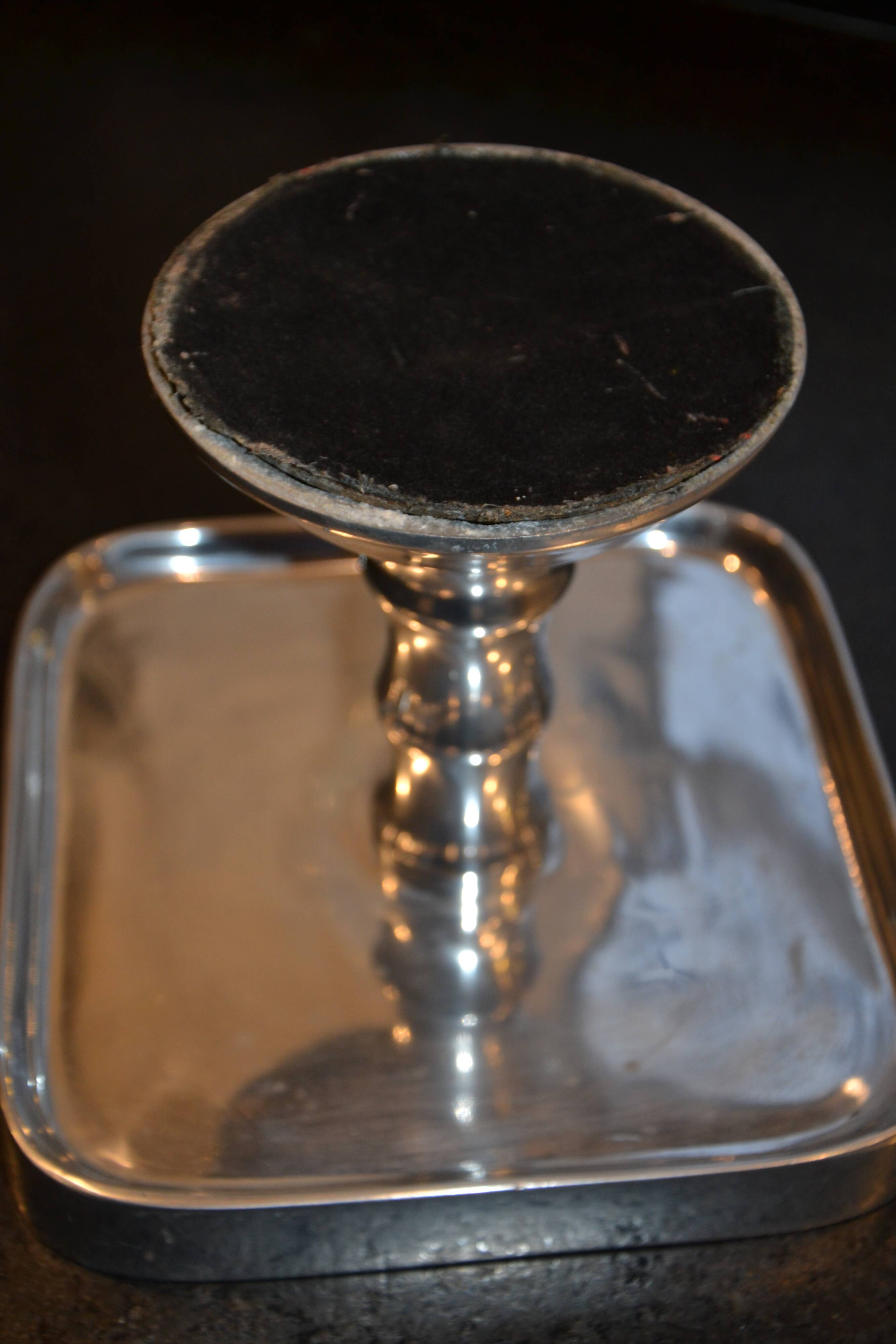 Antique metal fruit bowl/footed dish