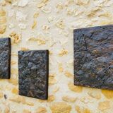 Set of three brutalist wall sculptures, by Irv Bramberg, vintage