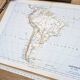 South America, vintage map, 1887, Authentic