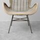 Vintage lounge armchair in rattan and metal, 1960s modernist design