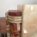 Pair of Art Deco marble book clamts
