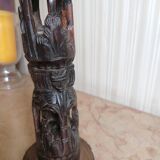 Charming rosewood totem-shaped lamp