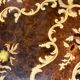 Antique coffee table with floral marquetry, Louis XV style.