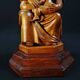 Virgin breastfeeding the Child Jesus and Saint John religious sculpture wood