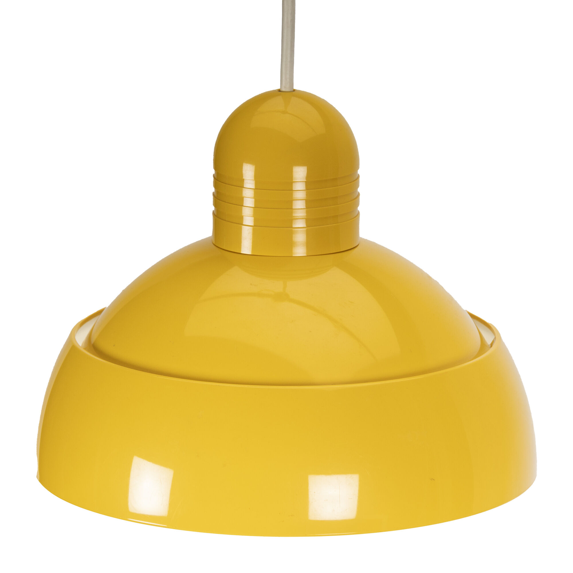 Yellow plastic 70s osram pendant lamp