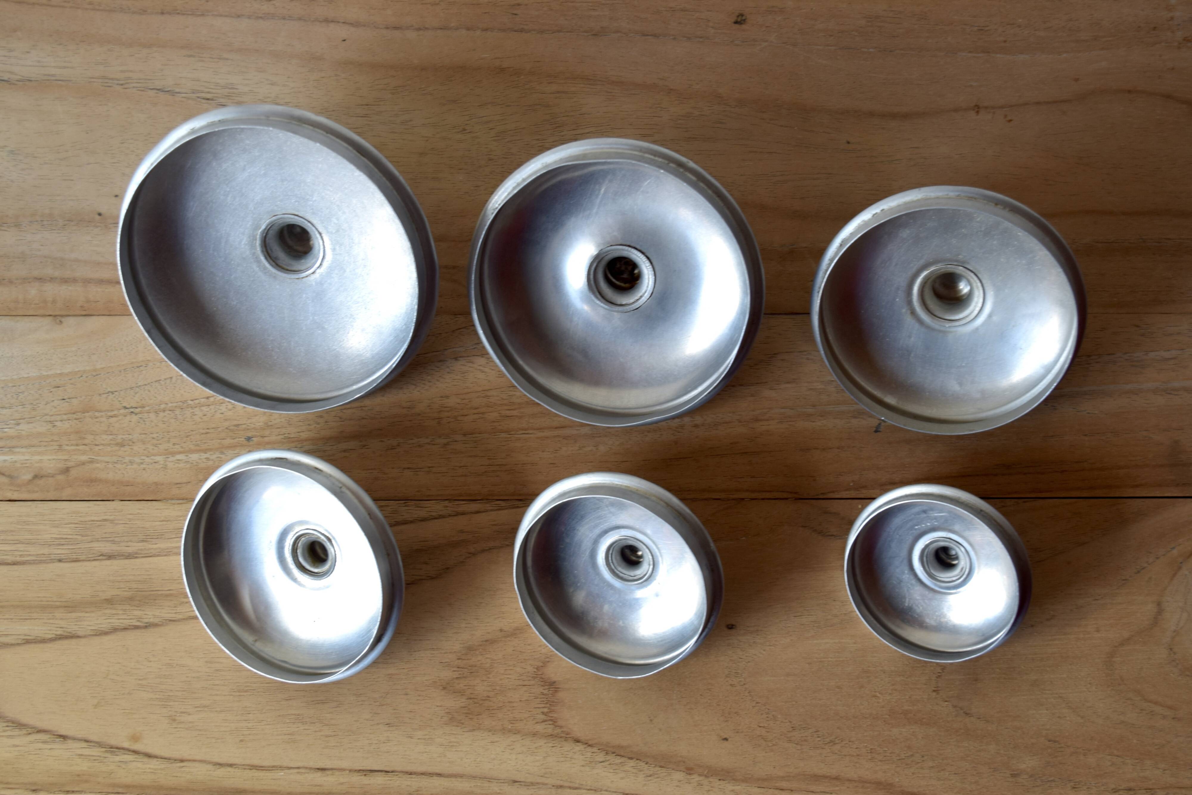 Series of Six vintage aluminum spice jars - Storage jars - 1940.