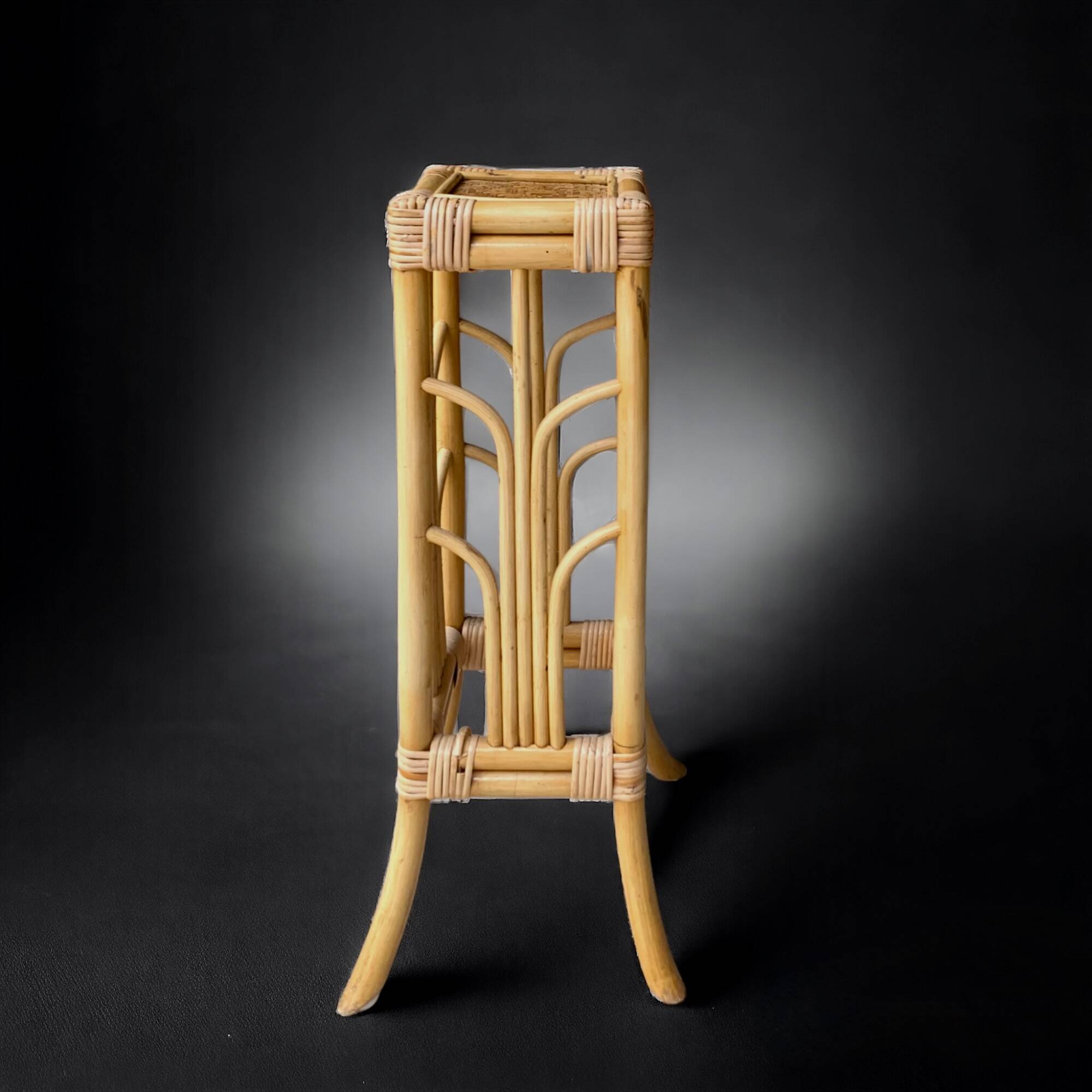 Plant holder or vintage saddle in bamboo and rattan