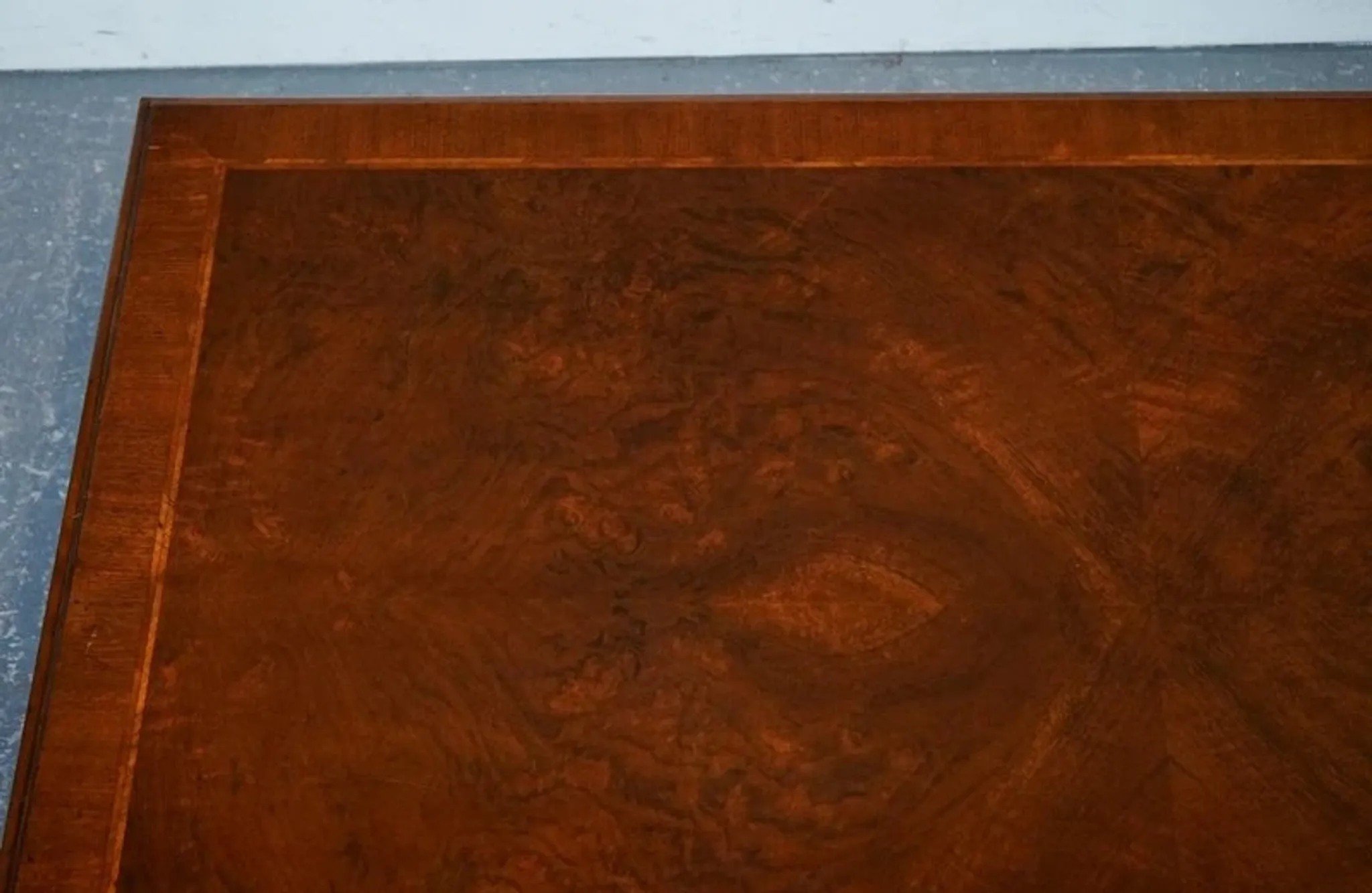 Large Georgian Coffee Table in Walnut Burr by Brights of Nettlebed London