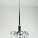elegant 2-tier kinkeldey mid century PENDANT LIGHT crystal glass and chrome