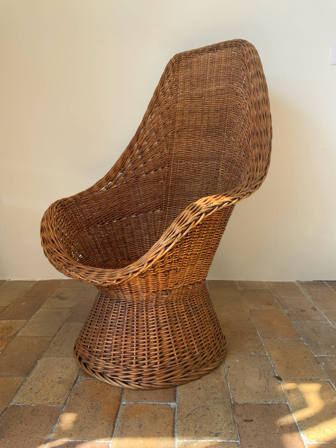 Mid-century wicker armchair