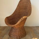 Mid-century wicker armchair
