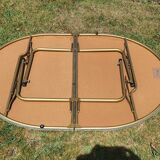 Vintage oval camping table. 1950s.
