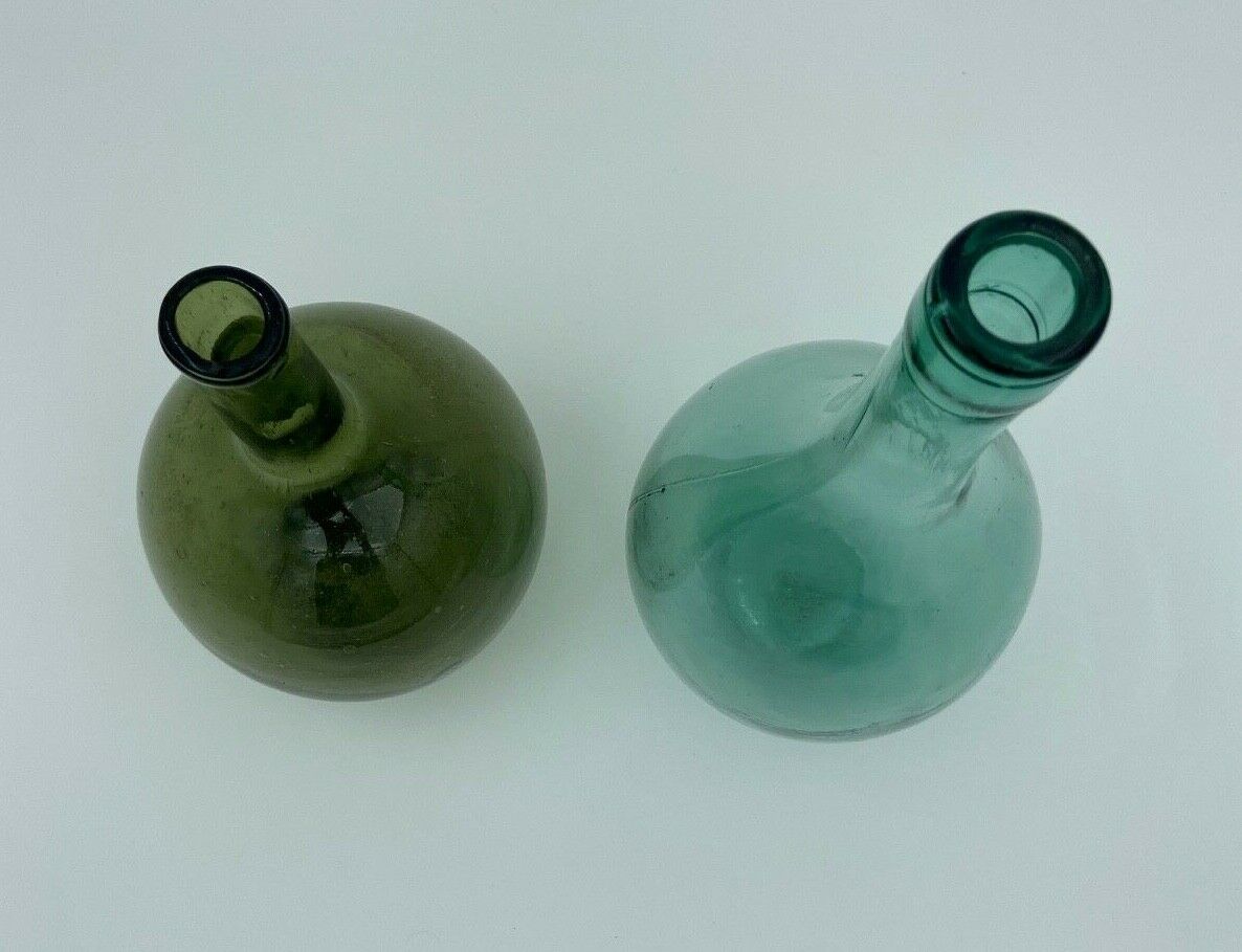Set of 2 glass bottles souffle xx eme type dame jeanne